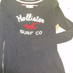 Long sleeve navy blue Hollister shirt